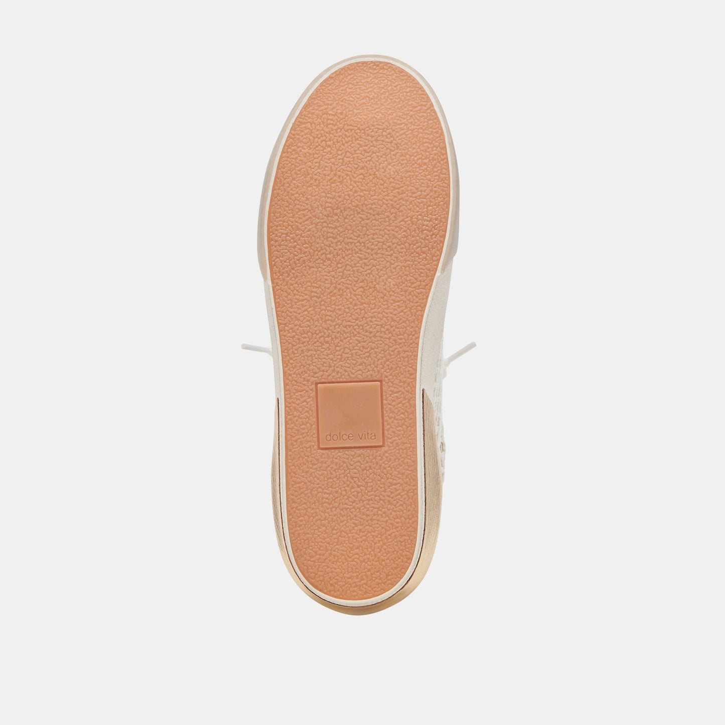 Dolce Vita Zina Bone Gold Woven Wide Sneakers