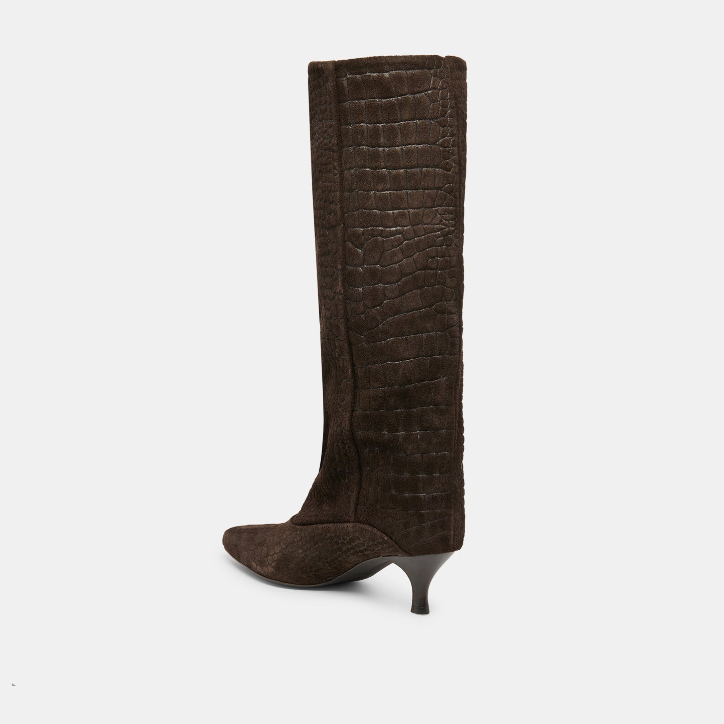 Dolce Vita Roxla Dk Chocolate Croco Embossed Leather Boots