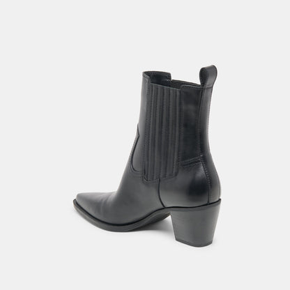Dolce Vita Slim Black Leather Booties