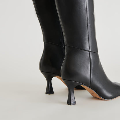 Dolce Vita Gyra Wide Calf Black Leather Boots