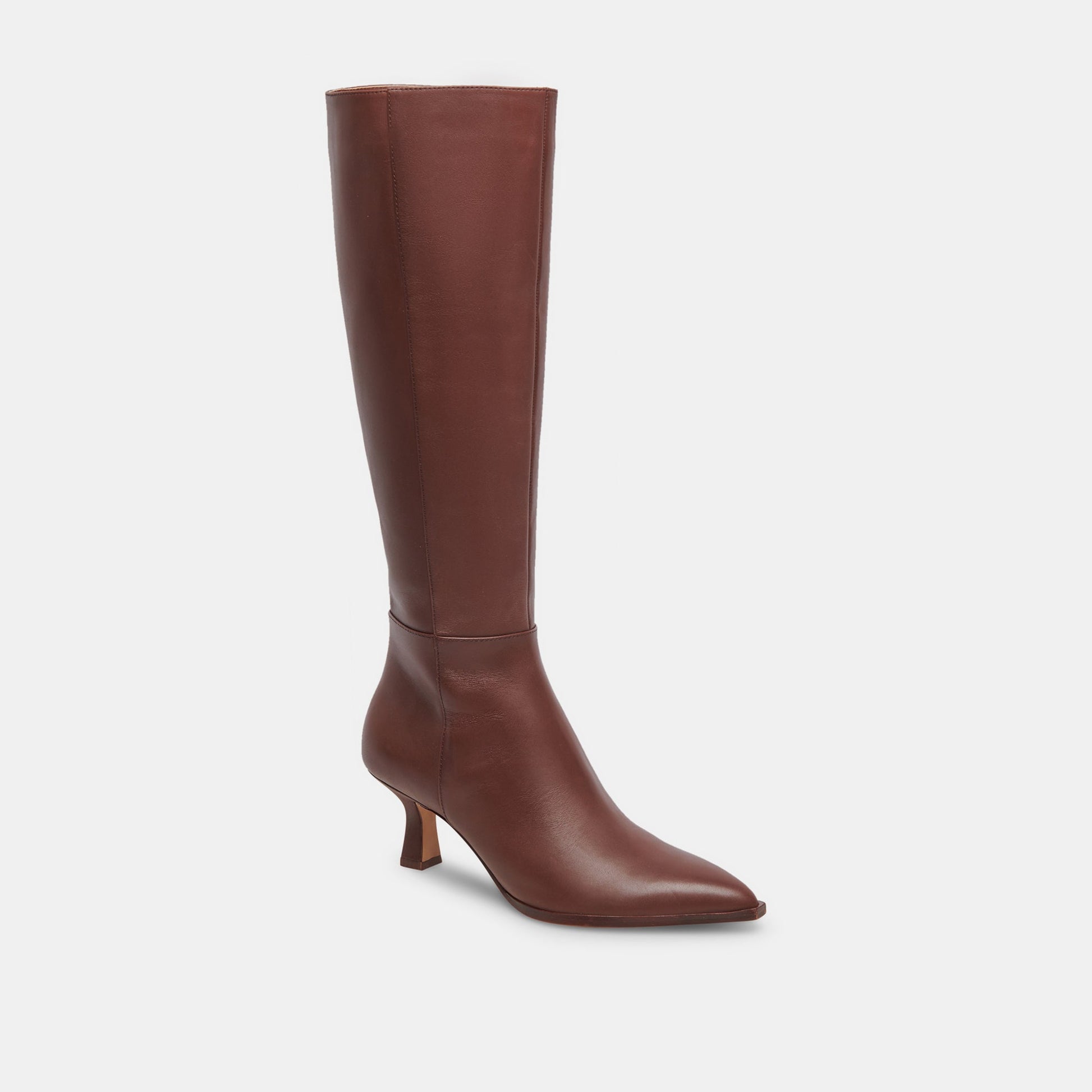 Dolce Vita Auggie Chocolate Leather Narrow Calf Boots