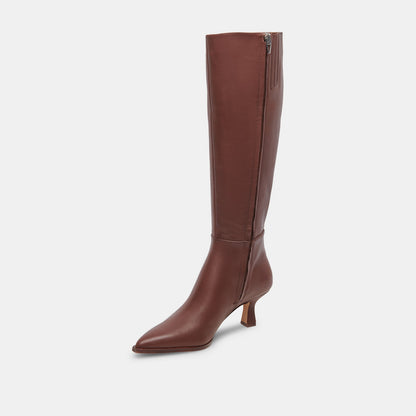 Dolce Vita Auggie Chocolate Leather Narrow Calf Boots