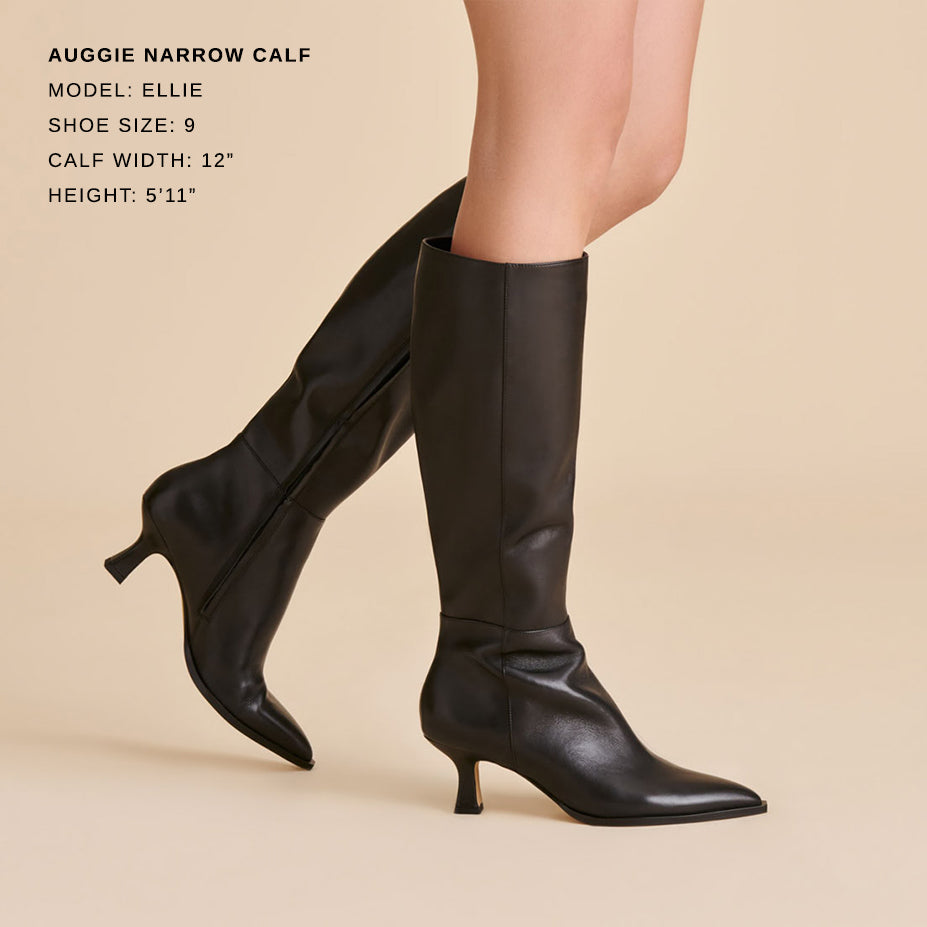 Dolce Vita Auggie Black Leather Narrow Calf Boots