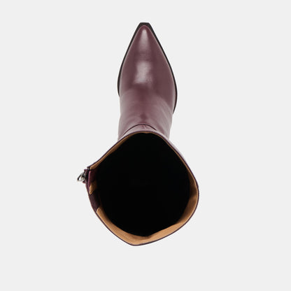 Dolce Vita Auggie Wine Leather Wide Calf Boots