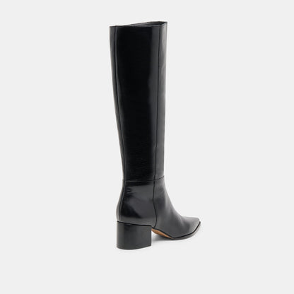 Dolce Vita Kirson Black Leather Wide Calf Boots
