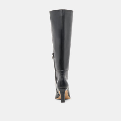 Dolce Vita Emmi Black Leather Extra Wide Calf Boots