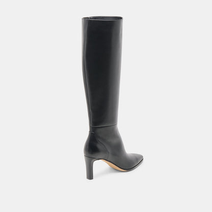 Dolce Vita Emmi Black Leather Extra Wide Calf Boots