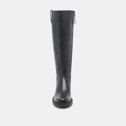 Dolce Vita Glory H2O Waterproof Black Leather Extra Wide Calf Boots