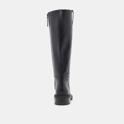 Dolce Vita Glory H2O Waterproof Black Leather Extra Wide Calf Boots