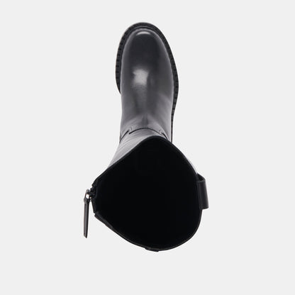 Dolce Vita Glory H2O Waterproof Black Leather Extra Wide Calf Boots