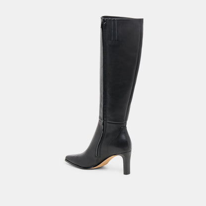 Dolce Vita Emmi Black Leather Wide Calf Boots