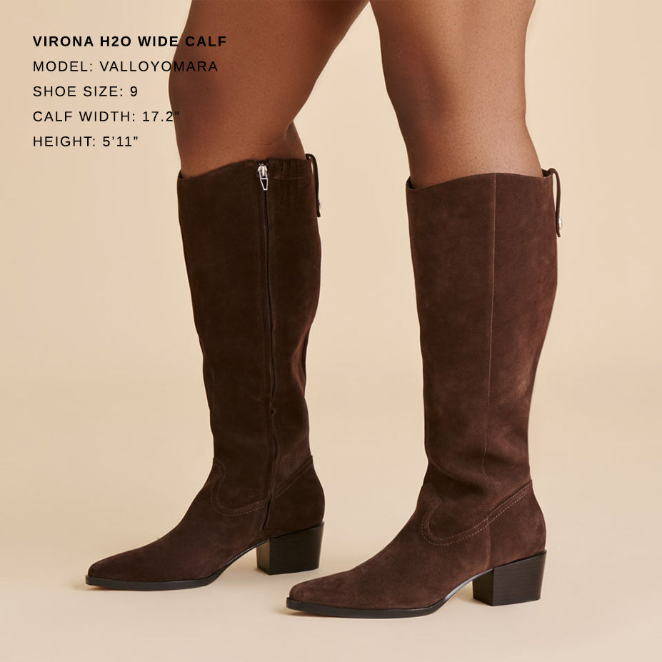 Dolce Vita Virona H2O Waterproof Dk Brown Suede Wide Calf Boots