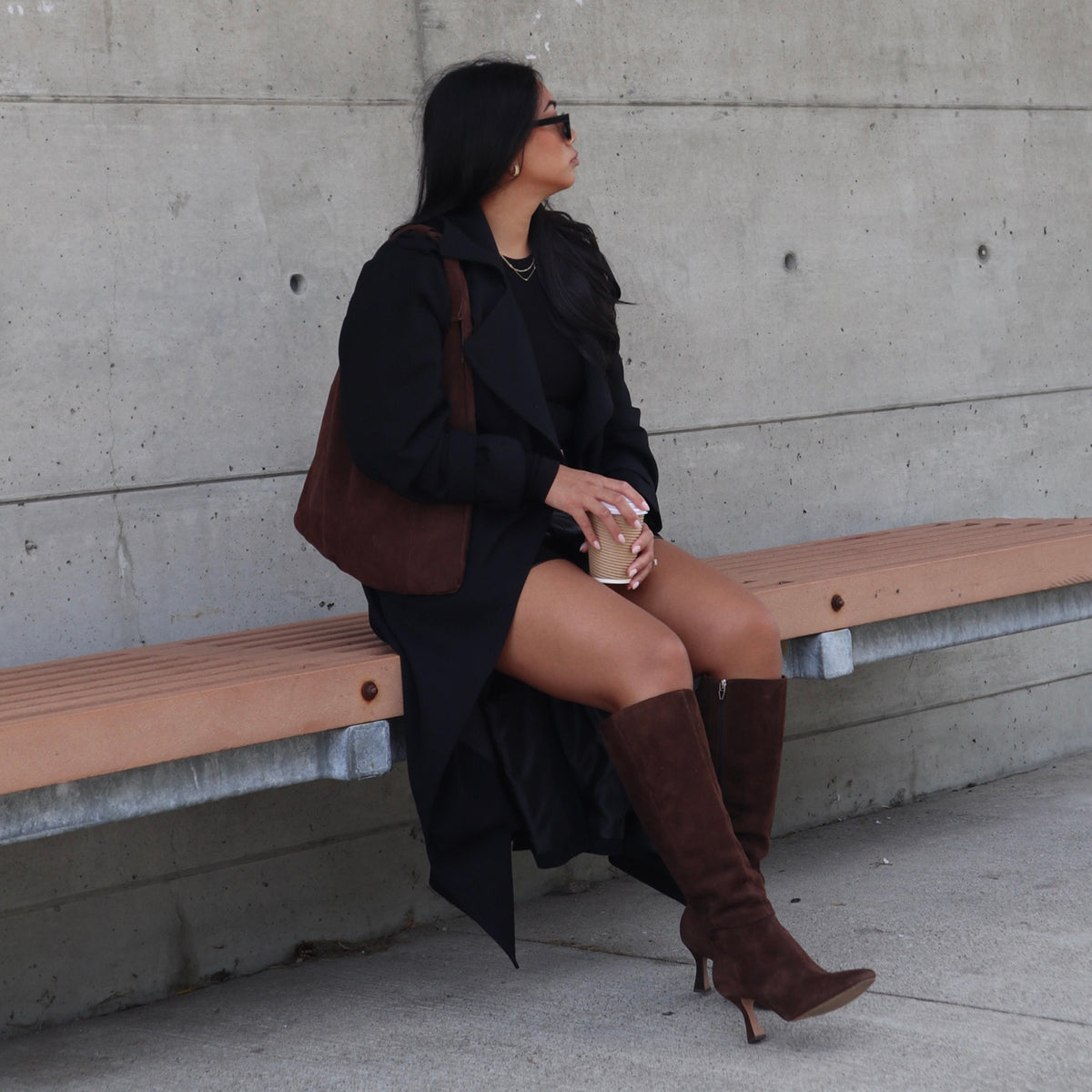 Dolce Vita GYRA WIDE CALF BOOTS DK BROWN SUEDE