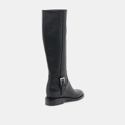 Dolce Vita Kilian H2O Waterproof Black Leather Wide Calf Boots