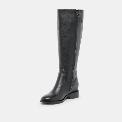 Dolce Vita Kilian H2O Waterproof Black Leather Wide Calf Boots