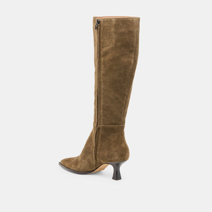 Dolce Vita Auggie Olive Suede Wide Calf Boots