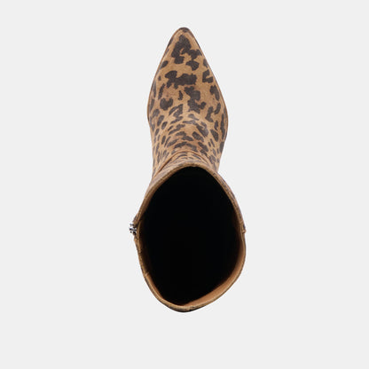 Dolce Vita Aldy Brown Leopard Printed Suede Wide Calf Boots