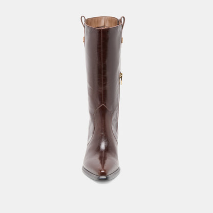 Dolce Vita Vern Chocolate Leather Wide Calf Boots