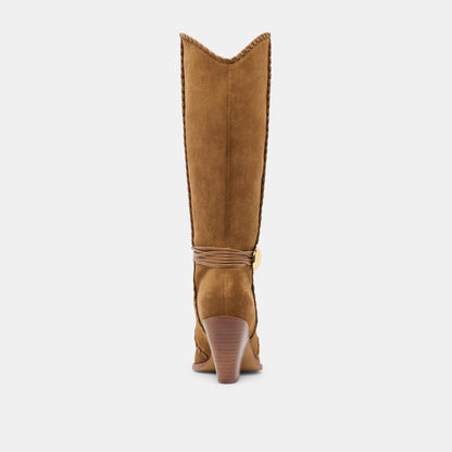 Dolce Vita Jody Lt Brown Suede Wide Calf Boots