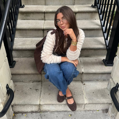 Dolce Vita Caely Dk Brown Suede Ballet Flats