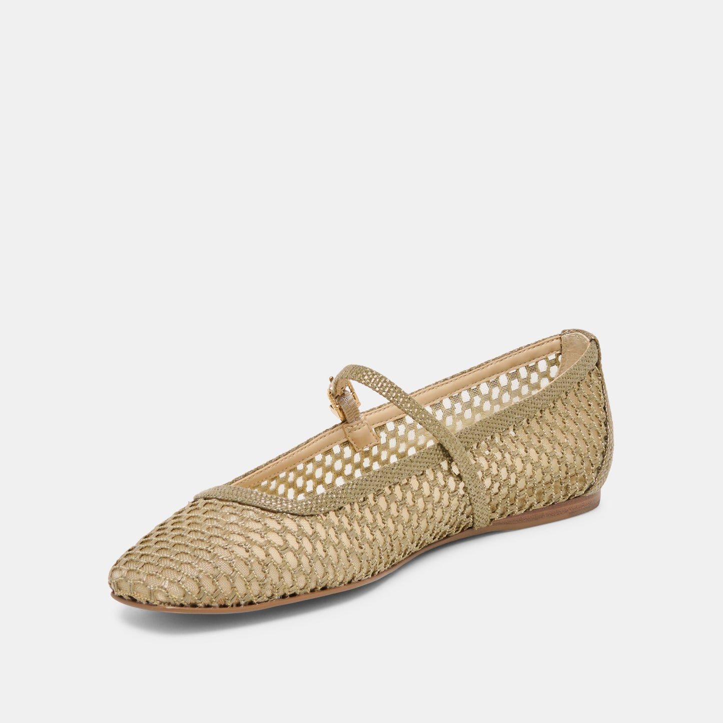 Dolce Vita Reyes Olive Woven Raffia Ballet Flats