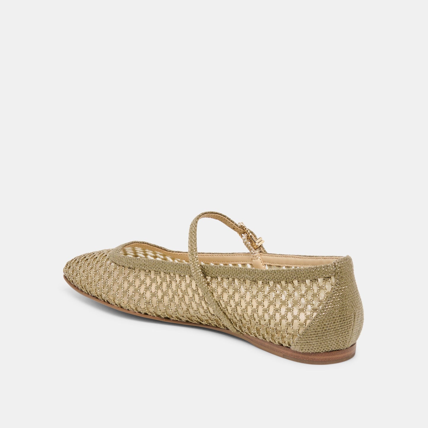 Dolce Vita Reyes Olive Woven Raffia Ballet Flats