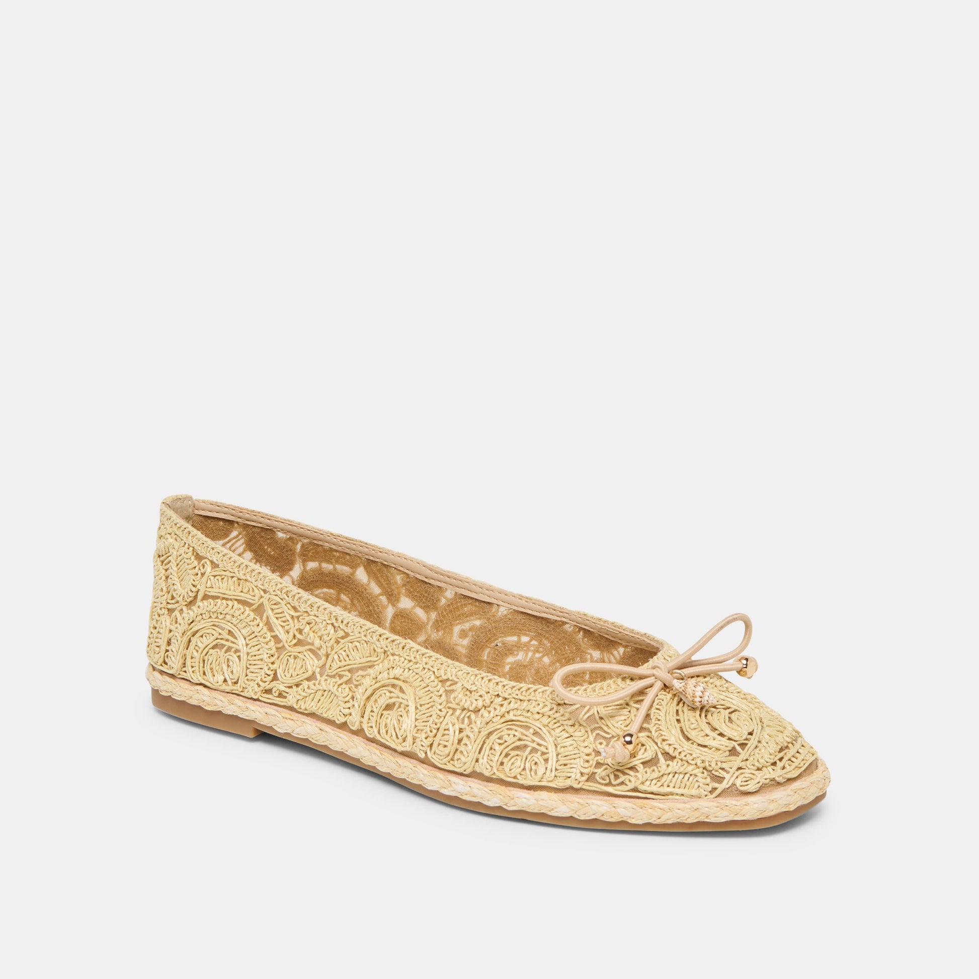Dolce Vita Tianna Lt Natural Raffia Lace Ballet Flats