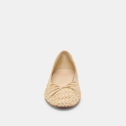Dolce Vita Ulicia Lt Natural Cross Hatch Raffia Ballet Flats