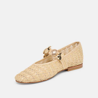 Dolce Vita Relan Natural Cross Hatch Raffia Ballet Flats