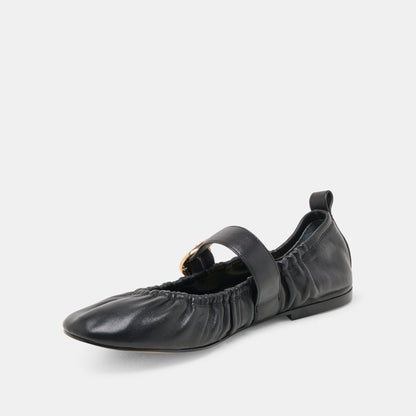 Dolce Vita Caely Black Leather Ballet Flats