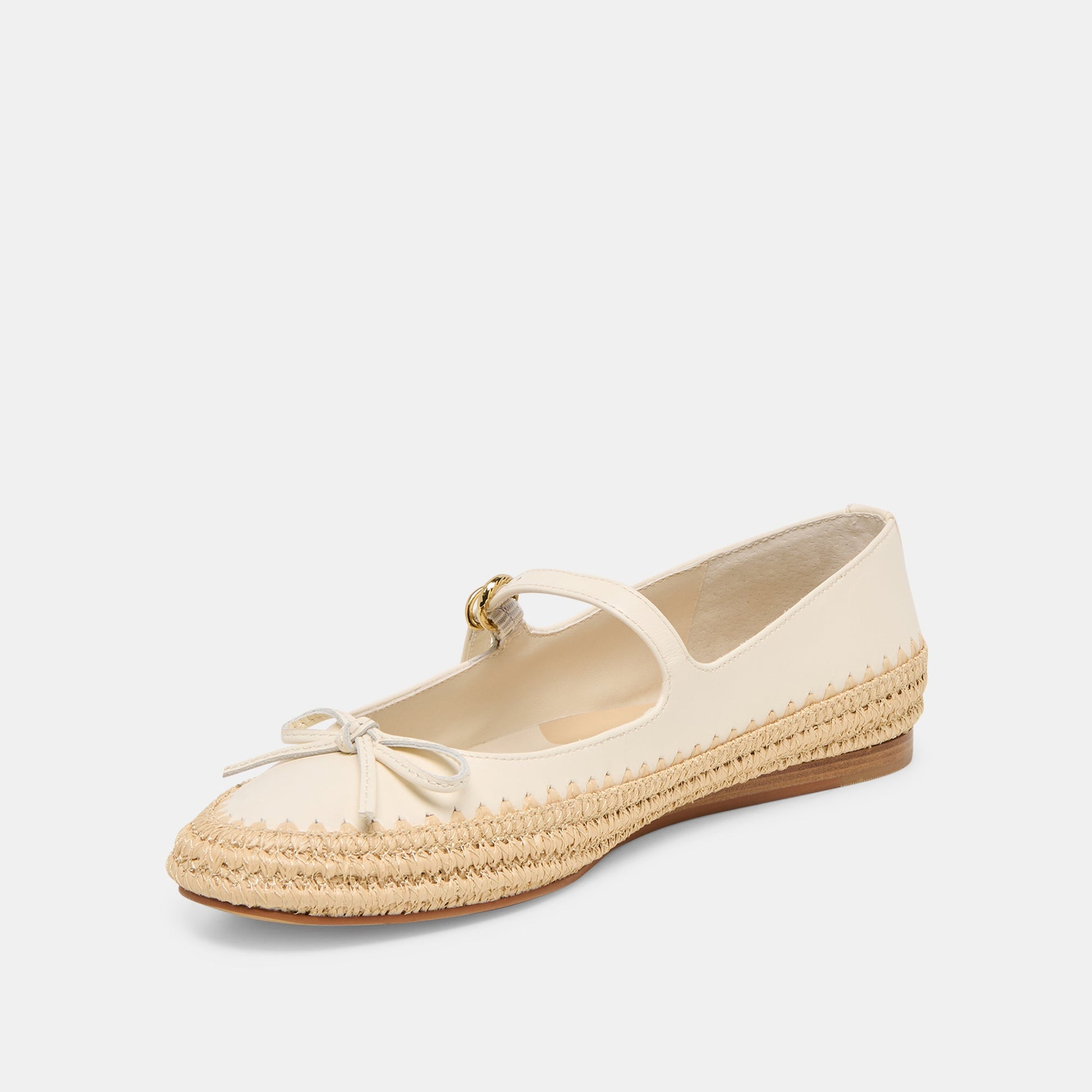 Dolce Vita Betony Off White Leather Ballet Flats