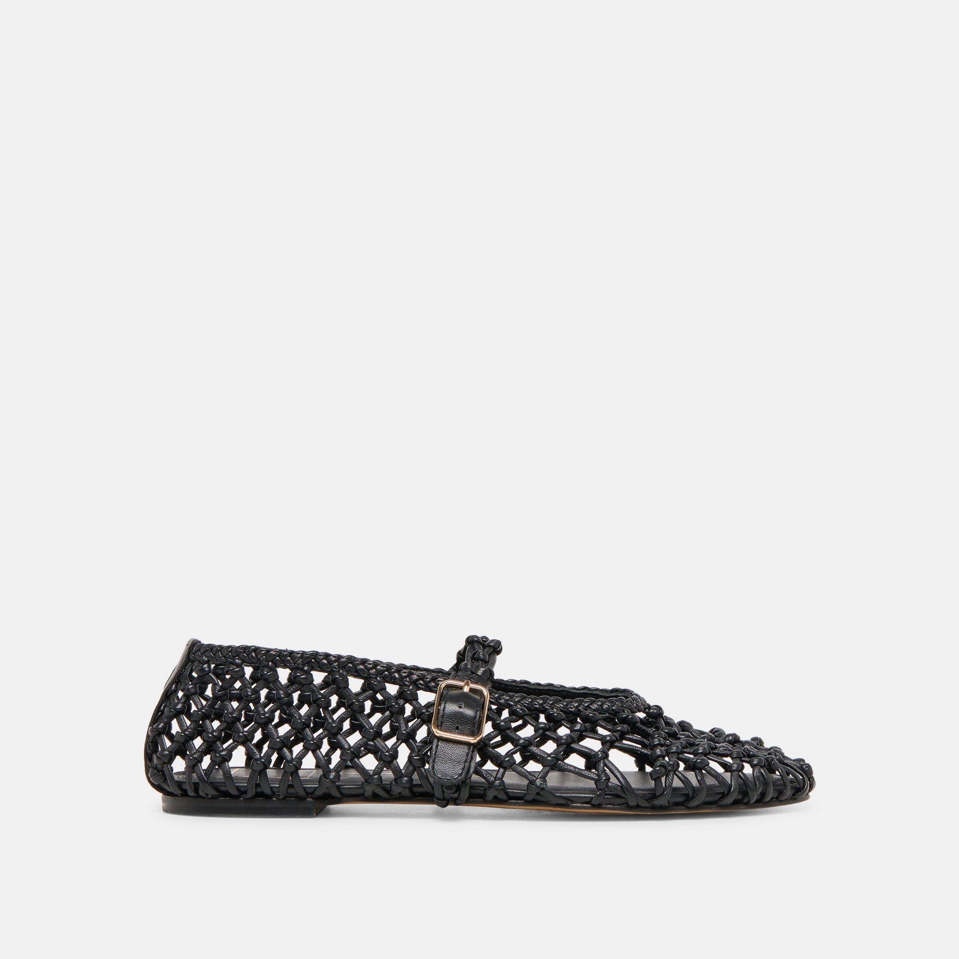 Dolce Vita Clair Black Woven Leather Ballet Flats