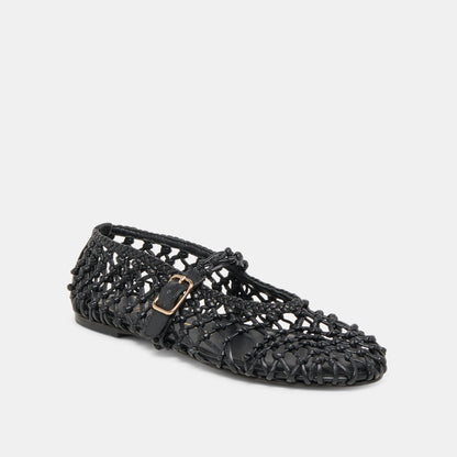 Dolce Vita Clair Black Woven Leather Ballet Flats