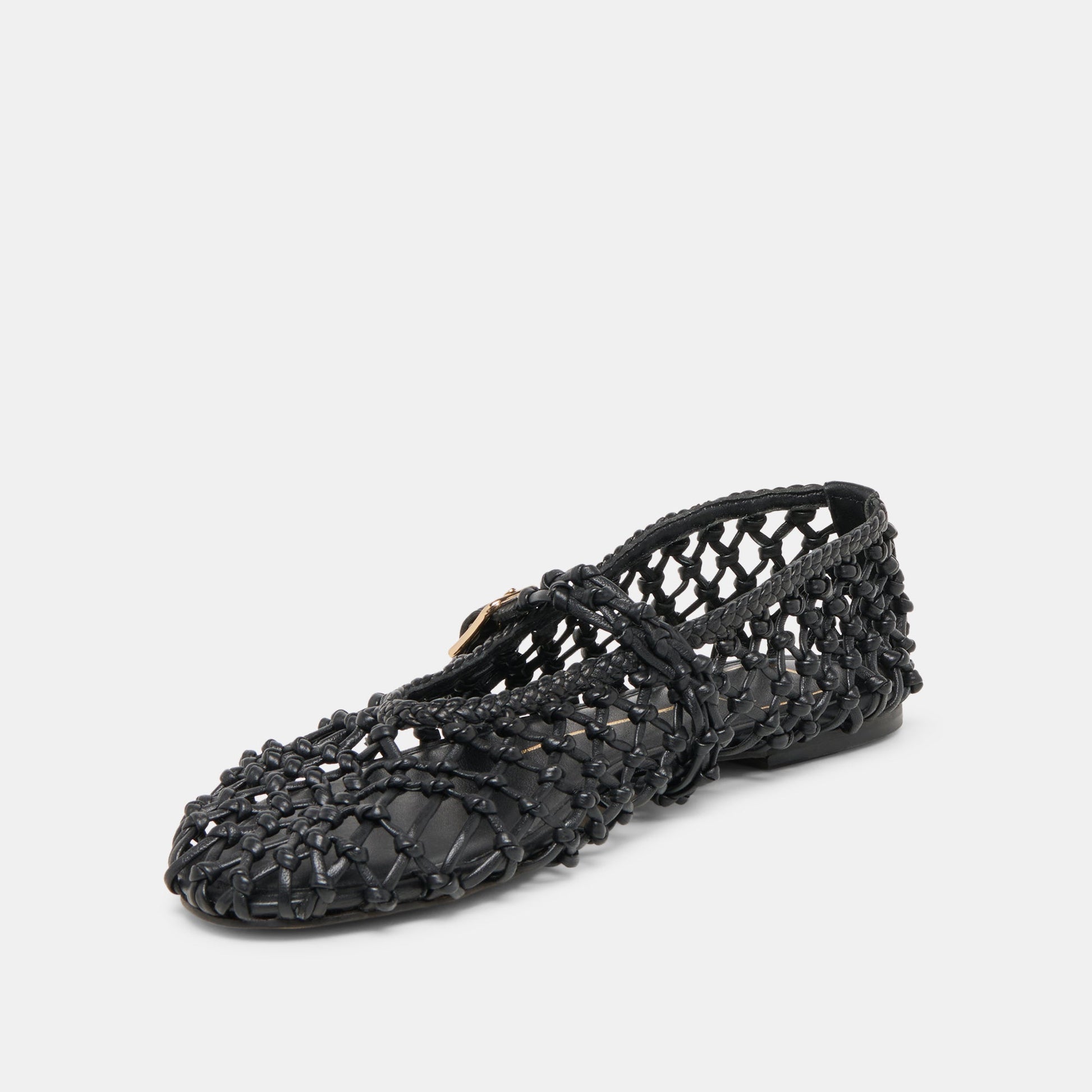 Dolce Vita Clair Black Woven Leather Ballet Flats