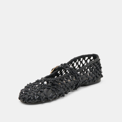 Dolce Vita Clair Black Woven Leather Ballet Flats