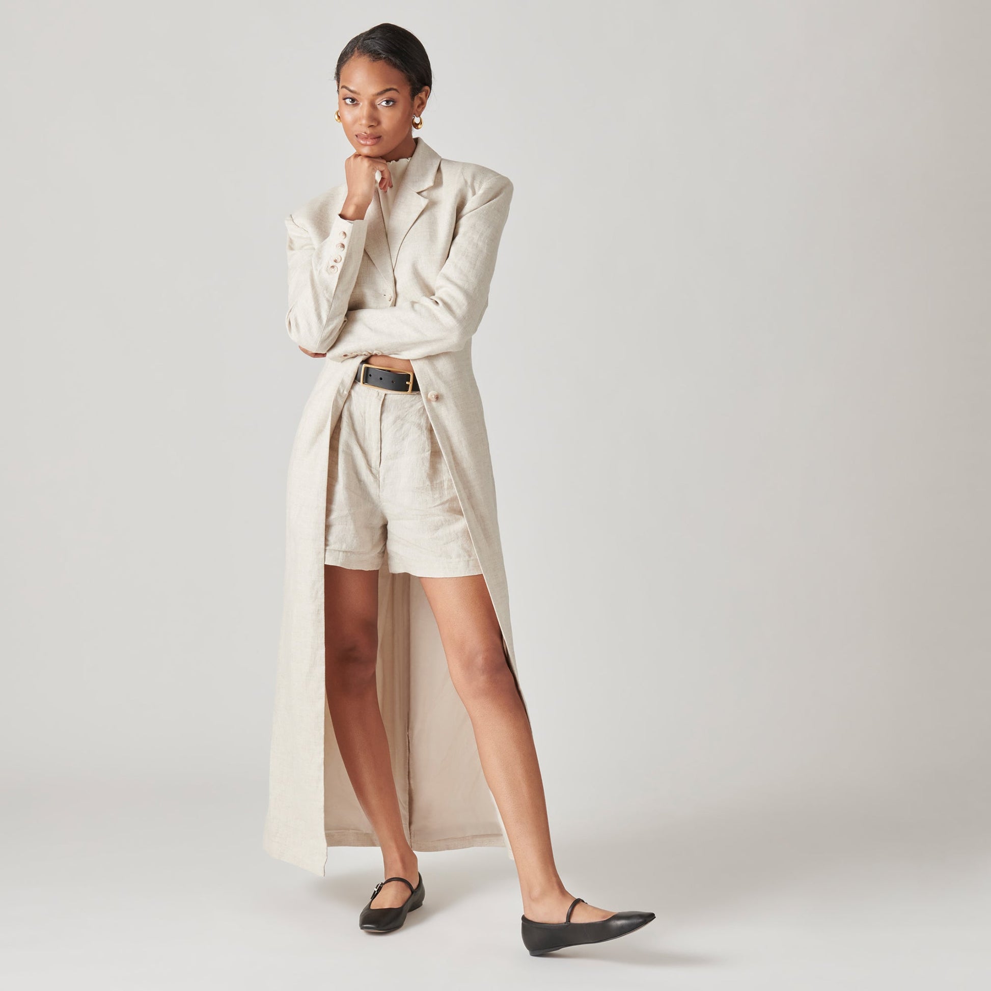 Dolce Vita Reyes Black Leather Ballet Flats