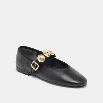 Dolce Vita Relan Black Leather Ballet Flats