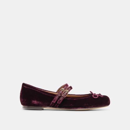 Dolce Vita Gibsen Burgundy Velvet Ballet Flats