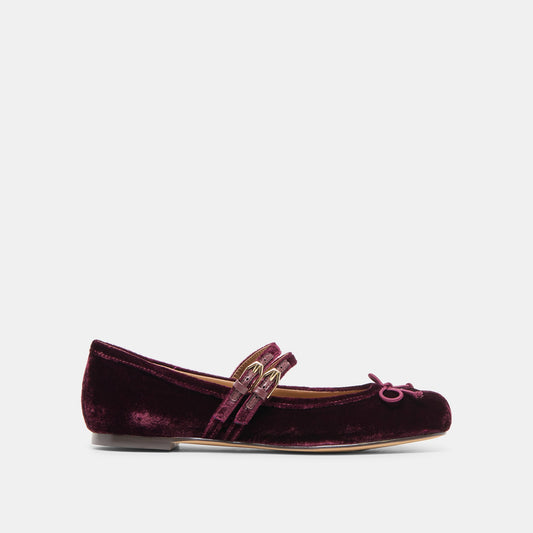Dolce Vita Gibsen Burgundy Velvet Ballet Flats