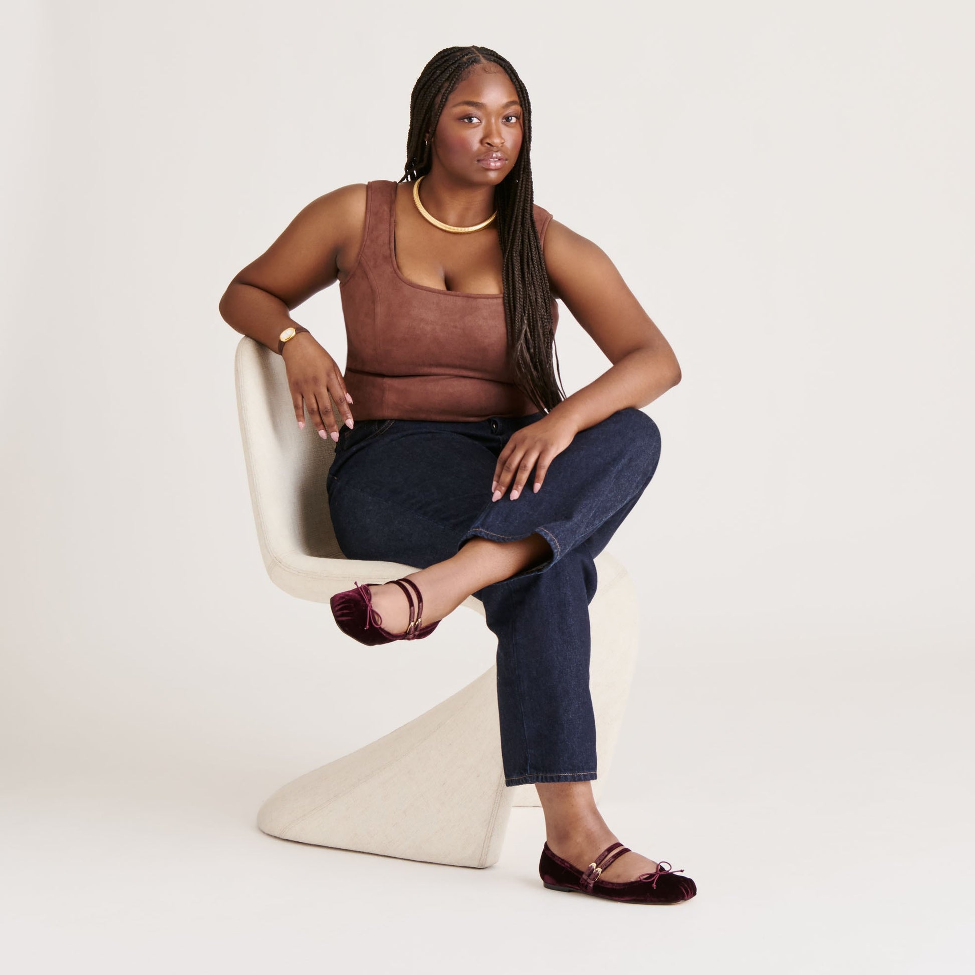 Dolce Vita Gibsen Burgundy Velvet Ballet Flats