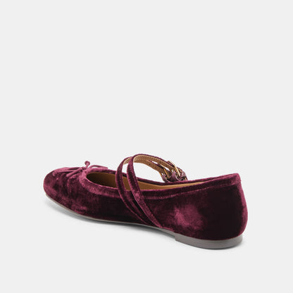 Dolce Vita Gibsen Burgundy Velvet Ballet Flats