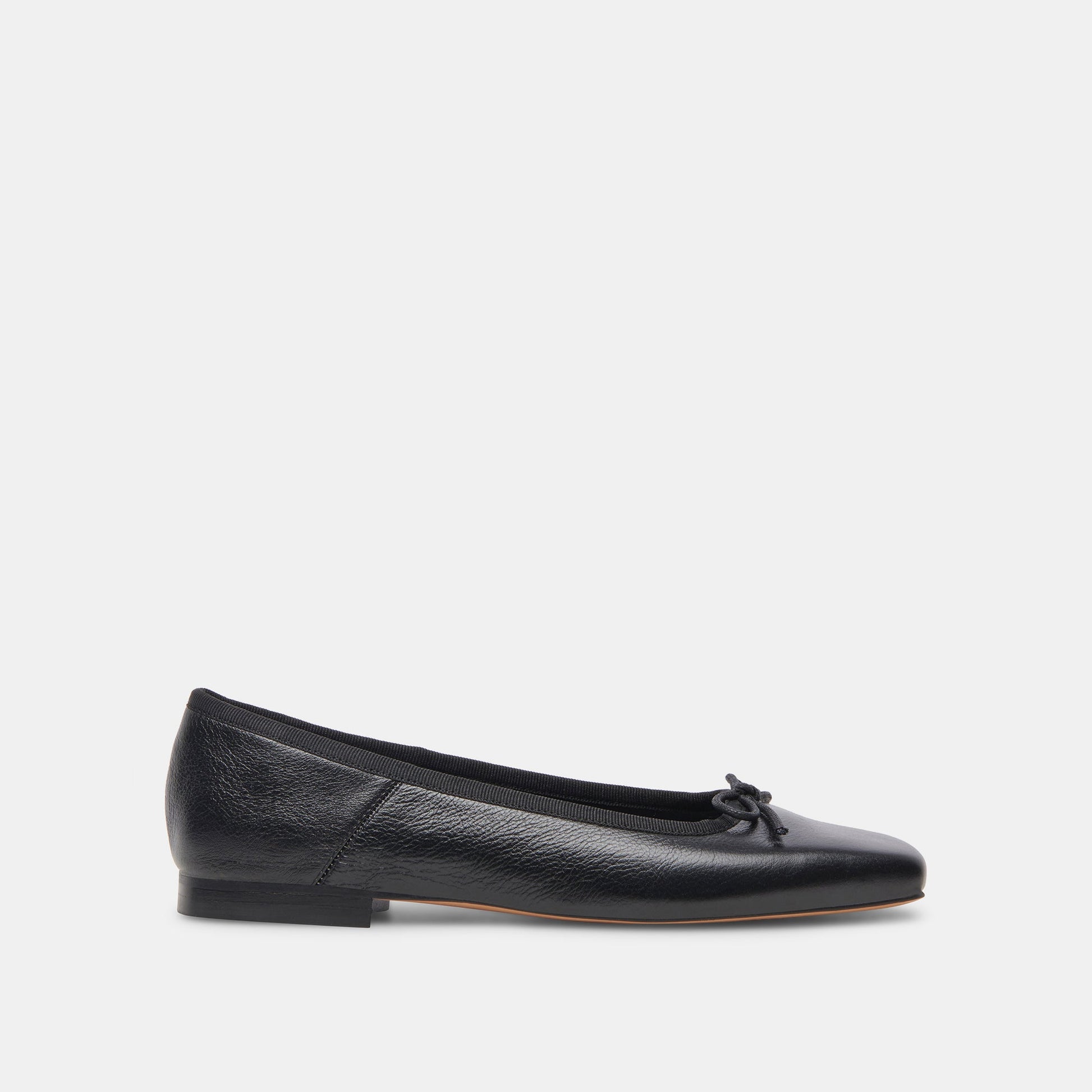 Dolce Vita ANISA Wide Black Leather Ballet Flats