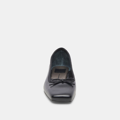 Dolce Vita ANISA Wide Black Leather Ballet Flats