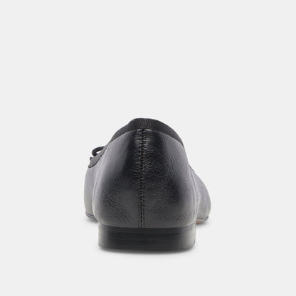 Dolce Vita ANISA Wide Black Leather Ballet Flats