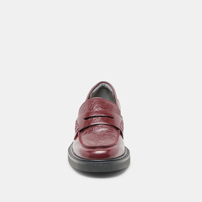 Dolce Vita Tiggy Oxblood Crinkle Patent Loafers