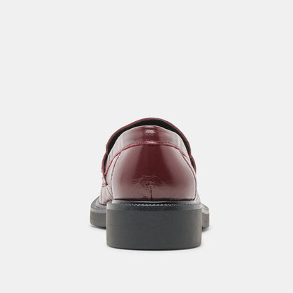Dolce Vita Tiggy Oxblood Crinkle Patent Loafers