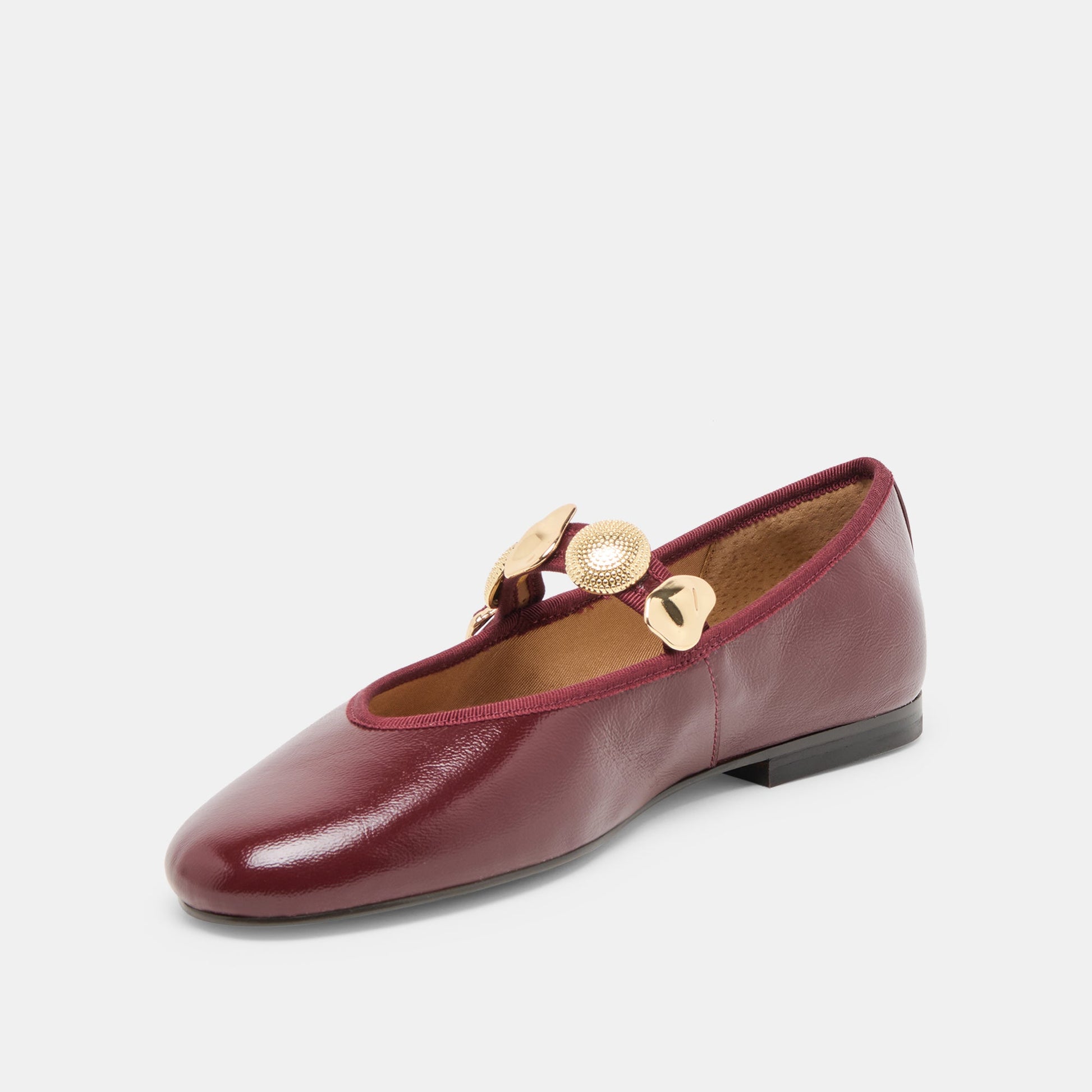 Dolce Vita Relan Oxblood Leather Ballet Flats