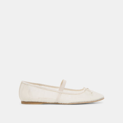 Dolce Vita Raeven White Tulle Ballet Flats