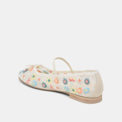Dolce Vita CADEL FLORAL BALLET FLATS IVORY FLORAL MESH