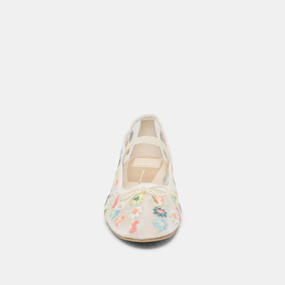 Dolce Vita CADEL FLORAL BALLET FLATS IVORY FLORAL MESH